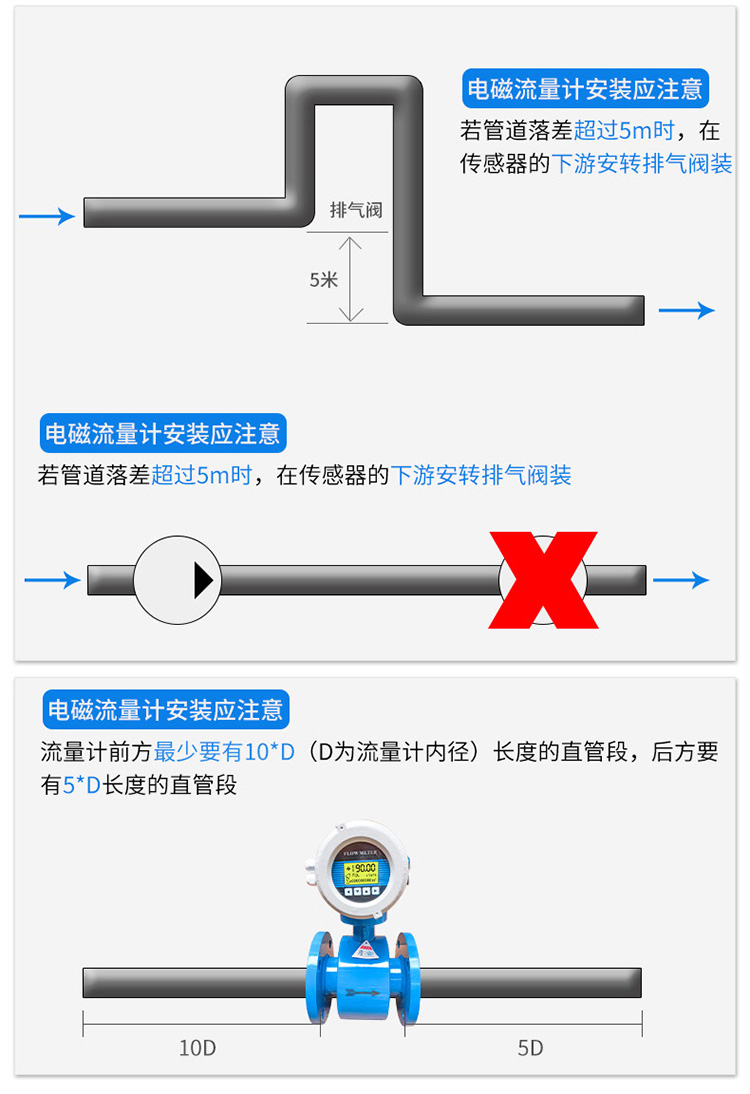 dn800電磁流量計(jì)安裝注意事項(xiàng)